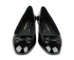 Salvatore Ferragamo Patent Leather Ballet Flats | Black -Lux Lair Store 0680094 broni 5.5c 4