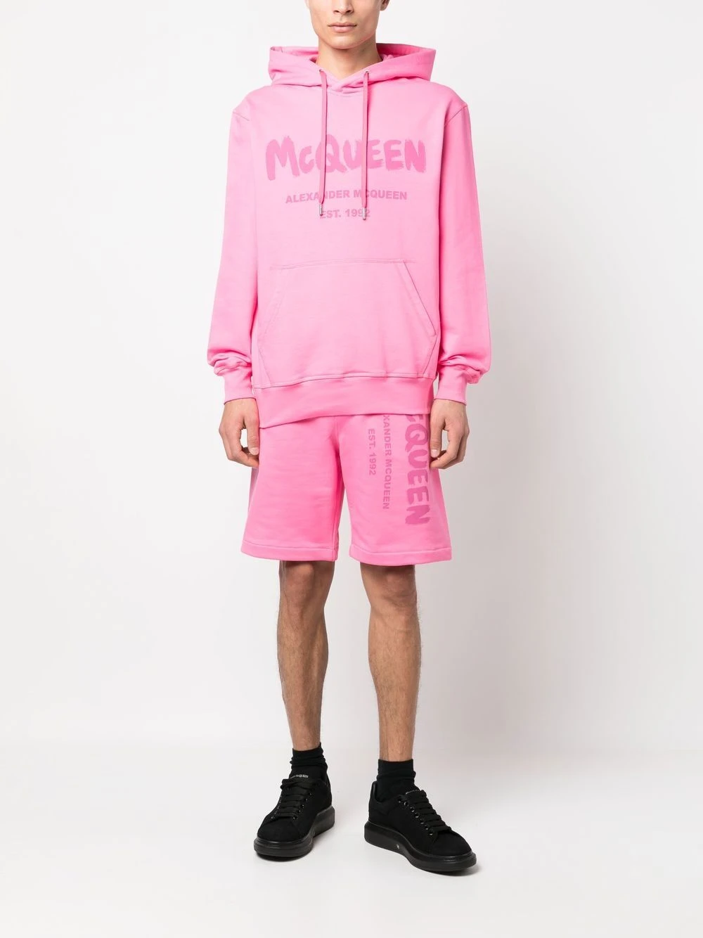 Alexander Mcqueen Men's Graffiti-Print Track Shorts 4 Alexander Mcqueen Men's Graffiti-Print Track Shorts - Image 2