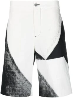 Alexander Mcqueen Men's Abstract-Print Cotton Bermuda Shorts