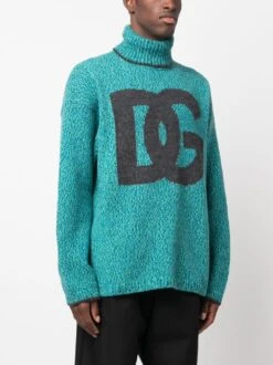Dolce & Gabbana Men's Intarsia-Knit Logo Jumper -Lux Lair Store 110140912 fw23 dolcegabbanapre gxr18tjfmn1s9001 3 p