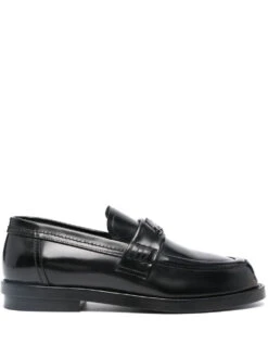 Alexander Mcqueen Men's Logo-Plaque Leather Loafers