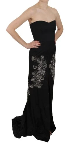 John Richmond Black Sequined Flare Ball Gown Women's Dress 11 John Richmond Black Sequined Flare Ball Gown Women's Dress -Lux Lair Store 1154330