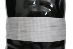 Dolce & Gabbana Gray Patterned Waist Belt Silk Men's Cummerbund