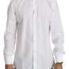 Dolce & Gabbana White Cotton Long Sleeve Top Men's Shirt -Lux Lair Store 1197046