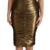 Dolce & Gabbana Gold Metallic Stretch Bodycon Ruched Women's Dress 2 Dolce & Gabbana Gold Metallic Stretch Bodycon Ruched Women's Dress -Lux Lair Store 1259233