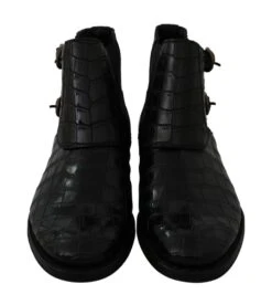 Dolce & Gabbana Black Crocodile Leather Derby Boots Men's Shoes 11 Dolce & Gabbana Black Crocodile Leather Derby Boots Men's Shoes -Lux Lair Store 1271448