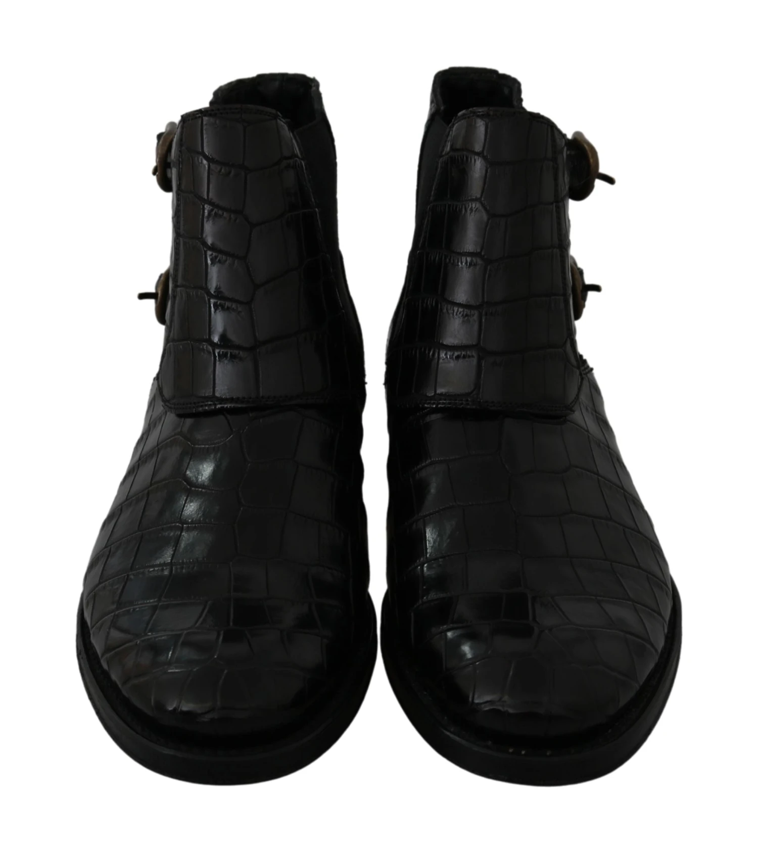 Dolce & Gabbana Black Crocodile Leather Derby Boots Men's Shoes 6 Dolce & Gabbana Black Crocodile Leather Derby Boots Men's Shoes - Image 4