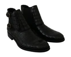 Dolce & Gabbana Black Crocodile Leather Derby Boots Men's Shoes 12 Dolce & Gabbana Black Crocodile Leather Derby Boots Men's Shoes -Lux Lair Store 1271449