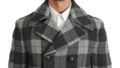 Dolce & Gabbana Gray Check Wool Cashmere Coat Men's Jacket 12 Dolce & Gabbana Gray Check Wool Cashmere Coat Men's Jacket -Lux Lair Store 1283457
