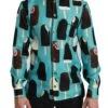 Dolce & Gabbana Blue Silk Ice Cream Print Casual Men's Shirt -Lux Lair Store 1283856