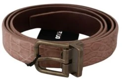Dolce & Gabbana Beige Exotic Skin Gold Buckle Leather Men's Belt