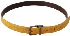 Dolce & Gabbana Yellow Exotic Skin Leather Grey Buckle Men's Belt -Lux Lair Store 1309320