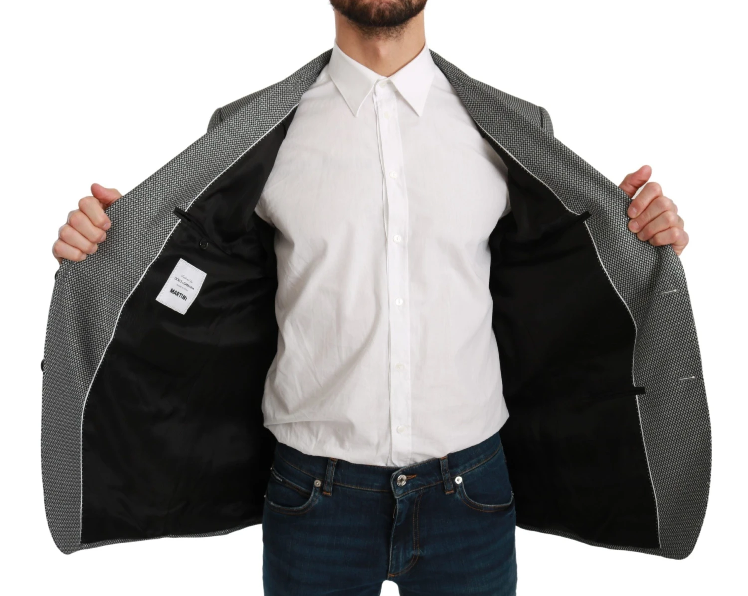 Dolce & Gabbana Gray Slim Fit Formal MARTINI Men's Blazer 8 Dolce & Gabbana Gray Slim Fit Formal MARTINI Men's Blazer - Image 6