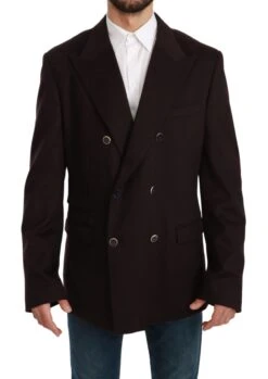 Dolce & Gabbana Bordeaux Cashmere Coat TAORMINA Men's Blazer