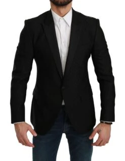 Dolce & Gabbana Black Slim Fit Coat Jacket MARTINI Men's Blazer 10 Dolce & Gabbana Black Slim Fit Coat Jacket MARTINI Men's Blazer -Lux Lair Store 1309773