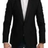 Dolce & Gabbana Black Slim Fit Coat Jacket MARTINI Men's Blazer 2 Dolce & Gabbana Black Slim Fit Coat Jacket MARTINI Men's Blazer -Lux Lair Store 1309775