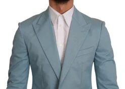 Dolce & Gabbana Blue Slim Fit Coat Jacket MARTINI Men's Blazer -Lux Lair Store 1309783