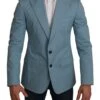 Dolce & Gabbana Blue Slim Fit Coat Jacket MARTINI Men's Blazer -Lux Lair Store 1309786