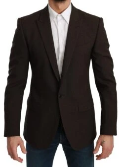 Dolce & Gabbana Brown Slim Fit Coat Jacket MARTINI Men's Blazer