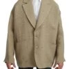 Dolce & Gabbana Beige Jacket Men's 100% Jute Blazer Men's Coat