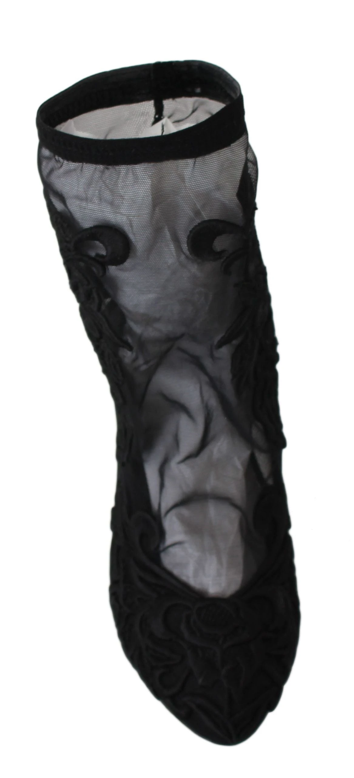 Dolce & Gabbana Black Roses Stilettos Booties Socks Women's Shoes 5 Dolce & Gabbana Black Roses Stilettos Booties Socks Women's Shoes - Image 3