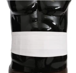 Dolce & Gabbana White Men Waist Belt Cotton Men's Cummerbund