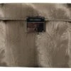Dolce & Gabbana Beige Velvet Floral Leather Men Document Men's Briefcase