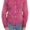 Ermanno Scervino Pink Collared Long Sleeve Shirt Blouse Women's Top -Lux Lair Store 1399127