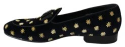 Dolce & Gabbana Blue Velvet Crown Slippers Loafers Men's Shoes -Lux Lair Store 1452439