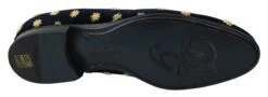 Dolce & Gabbana Blue Velvet Crown Slippers Loafers Men's Shoes -Lux Lair Store 1452440