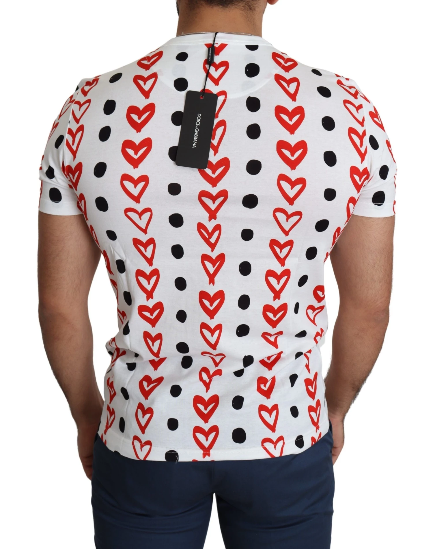 Dolce & Gabbana White Hearts Print Cotton Men Top Men's T-shirt 6 Dolce & Gabbana White Hearts Print Cotton Men Top Men's T-shirt - Image 4