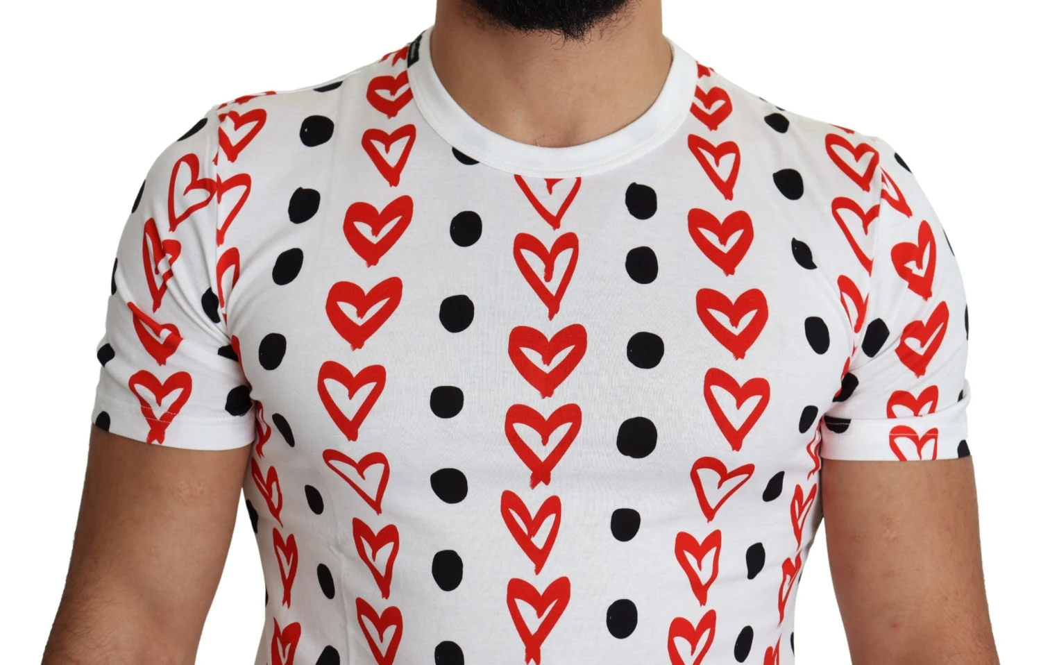 Dolce & Gabbana White Hearts Print Cotton Men Top Men's T-shirt 7 Dolce & Gabbana White Hearts Print Cotton Men Top Men's T-shirt - Image 5