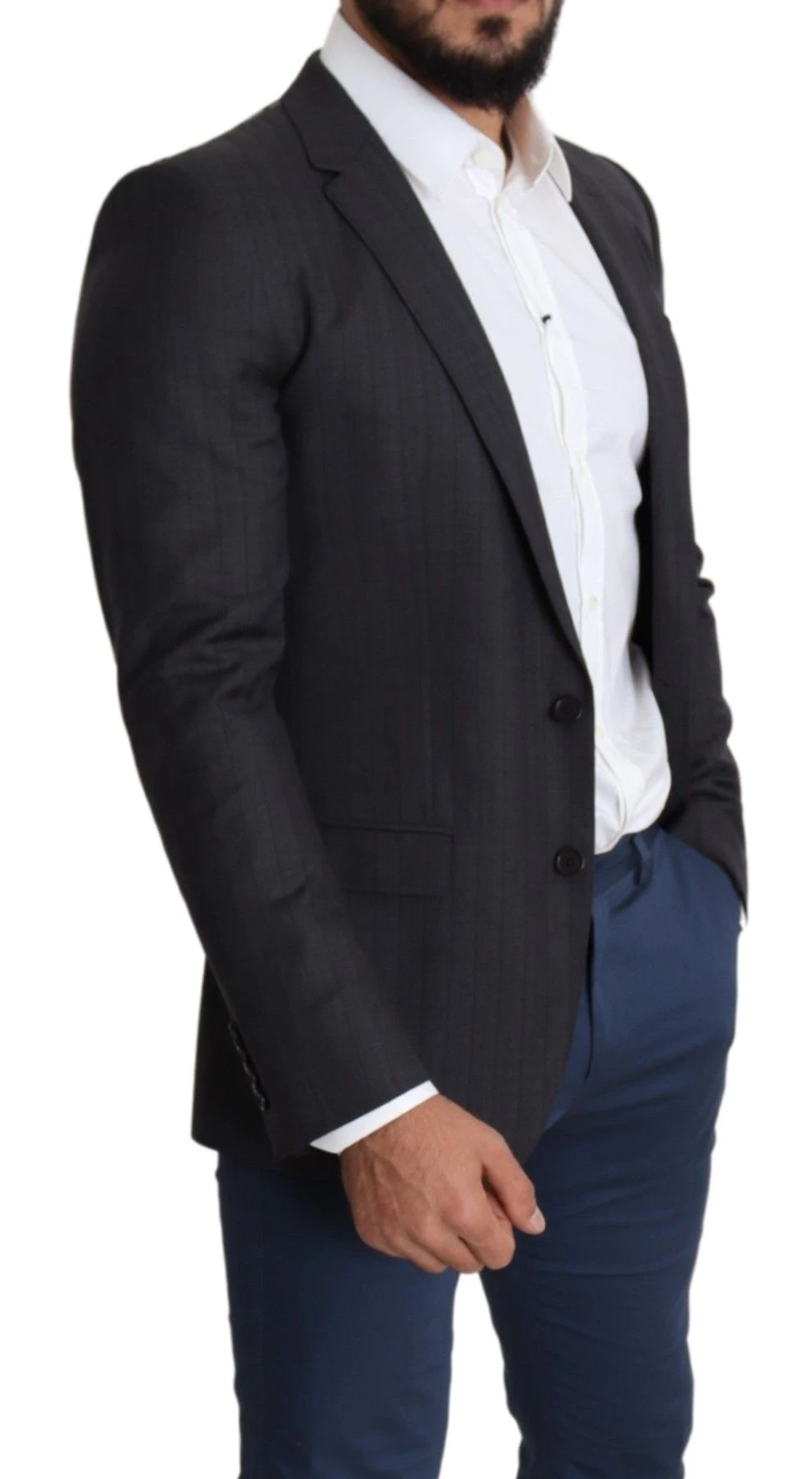 Dolce & Gabbana Black Wool Single Breasted Coat MARTINI Men's Blazer 7 Dolce & Gabbana Black Wool Single Breasted Coat MARTINI Men's Blazer - Image 5