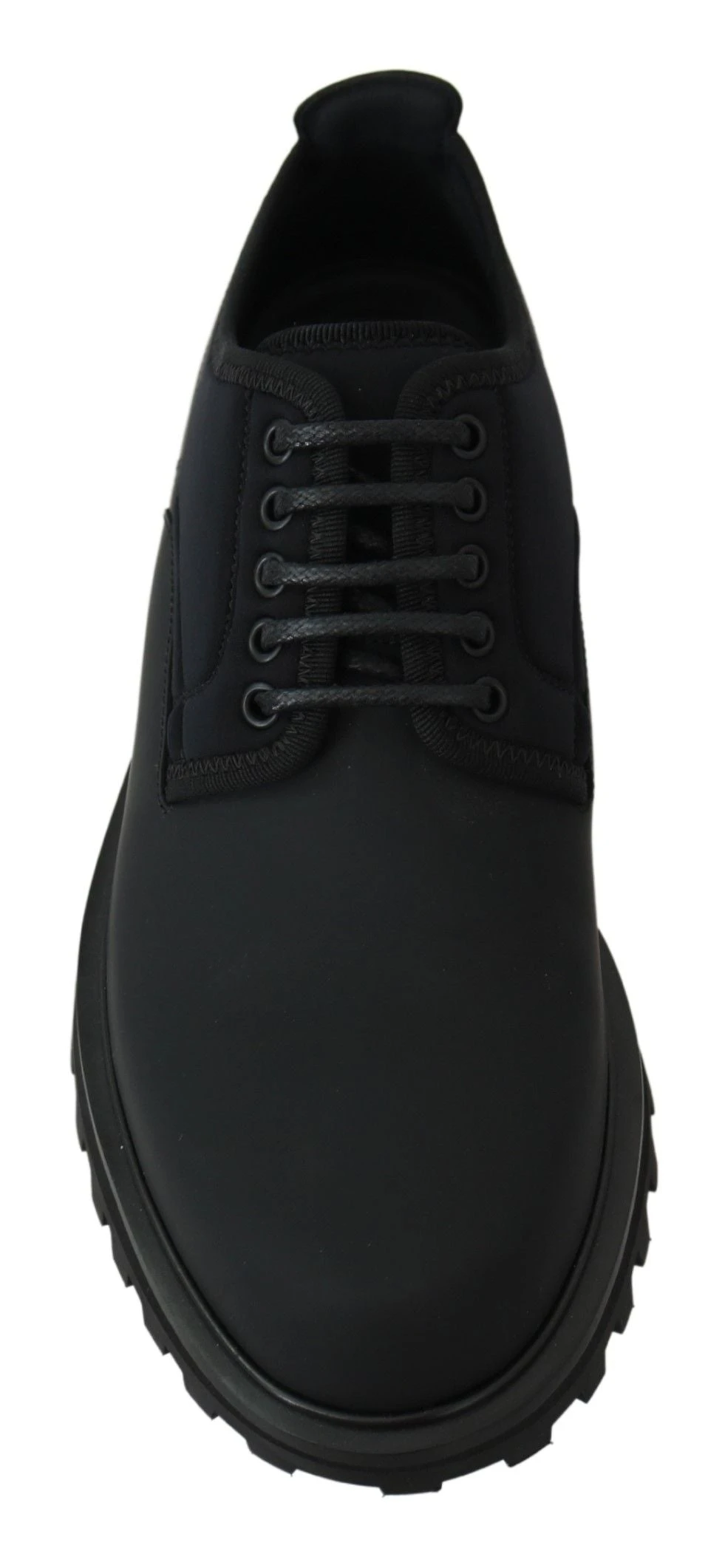Dolce & Gabbana Black Rubberized Calfskin Chunky Derby Vulcano Men's Shoes 5 Dolce & Gabbana Black Rubberized Calfskin Chunky Derby Vulcano Men's Shoes - Image 3