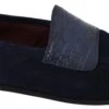 Dolce & Gabbana Blue Suede Caiman Loafers Slippers Men's Shoes -Lux Lair Store 1473431