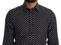 Dolce & Gabbana Black White Polka Dots Casual Men's Shirt 8 Dolce & Gabbana Black White Polka Dots Casual Men's Shirt -Lux Lair Store 1476552
