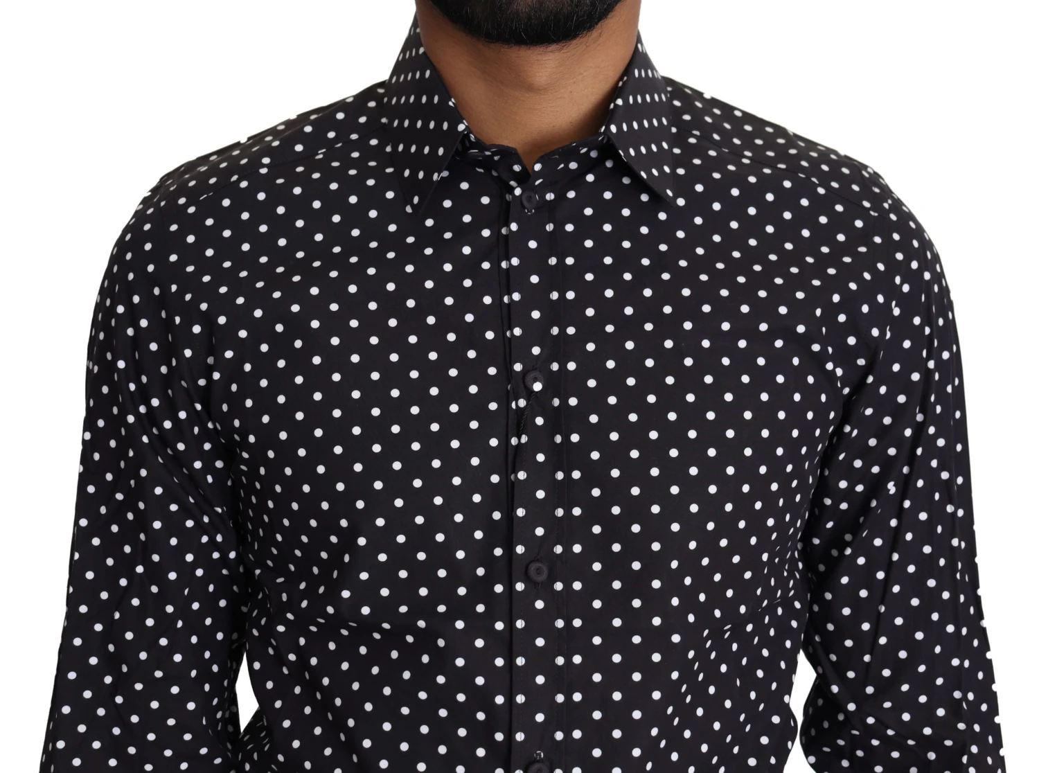 Dolce & Gabbana Black White Polka Dots Casual Men's Shirt 5 Dolce & Gabbana Black White Polka Dots Casual Men's Shirt - Image 3