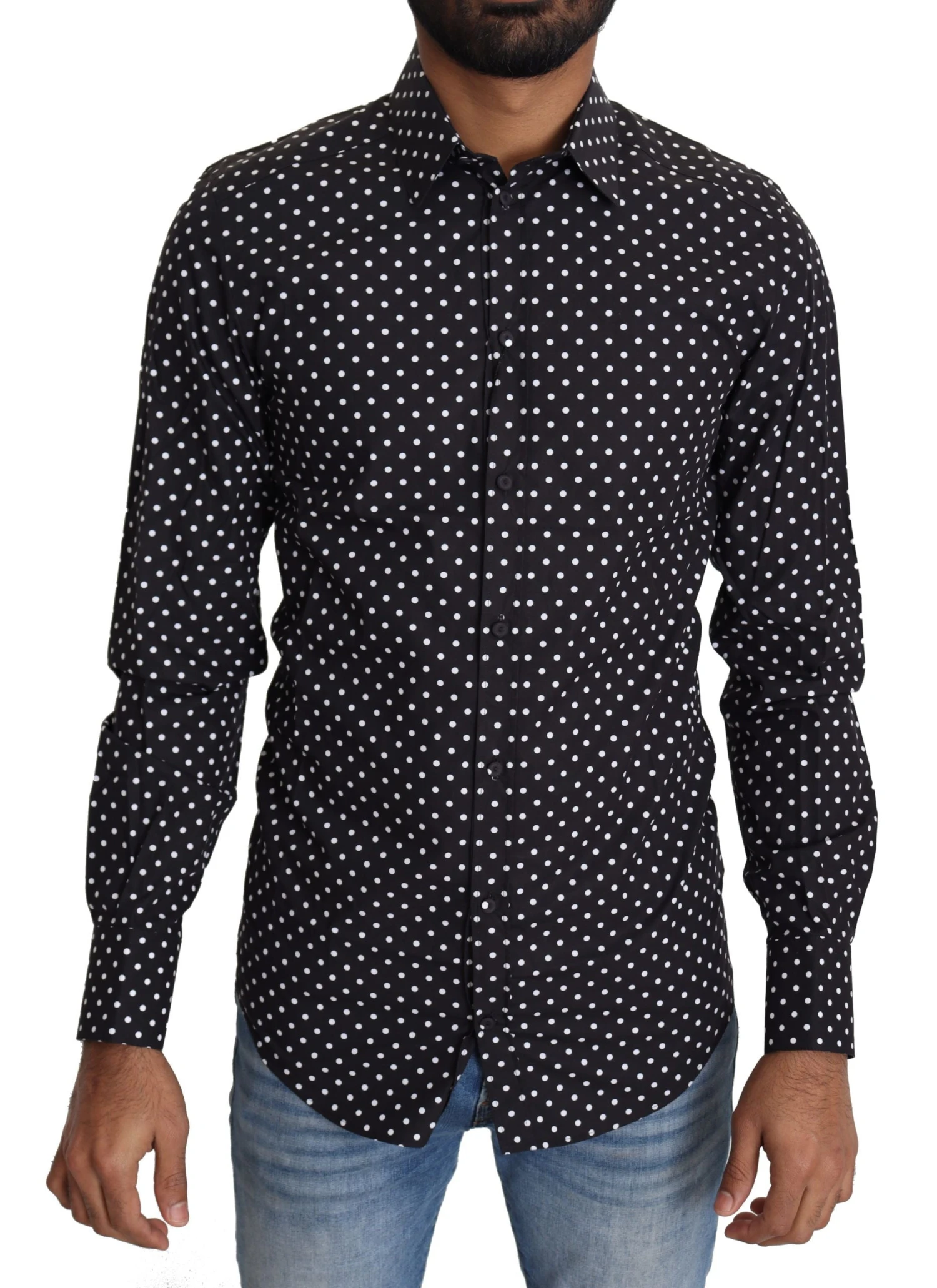 Dolce & Gabbana Black White Polka Dots Casual Men's Shirt 3 Dolce & Gabbana Black White Polka Dots Casual Men's Shirt