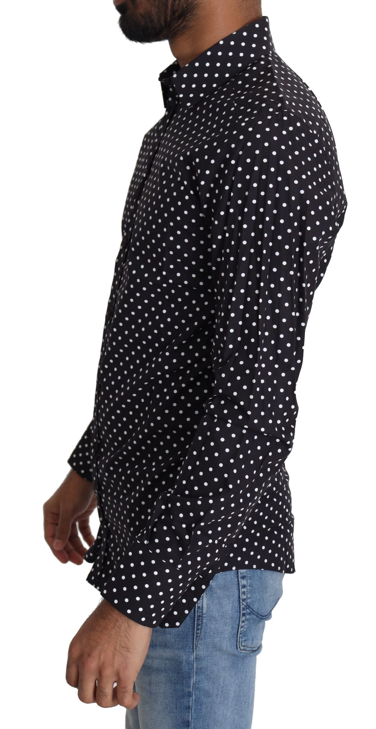 Dolce & Gabbana Black White Polka Dots Casual Men's Shirt 6 Dolce & Gabbana Black White Polka Dots Casual Men's Shirt - Image 4