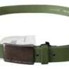 Costume National Green Leather Silver Buckle Waist Men Men's Belt -Lux Lair Store 1481562