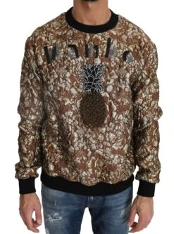 Dolce & Gabbana Multicolor MAMBO Jacquard Pineapple Pullover Men's Sweater