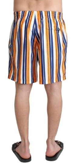 Dolce & Gabbana Multicolor Striped Beachwear Men's Swimshorts -Lux Lair Store 1494489
