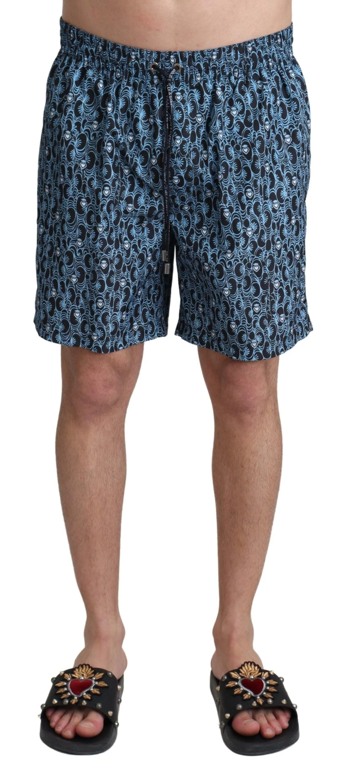 Dolce & Gabbana Blue Patterned Print Beachwear Shorts Men's Swimwear 3 Dolce & Gabbana Blue Patterned Print Beachwear Shorts Men's Swimwear