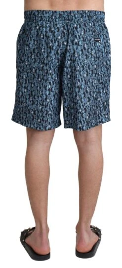 Dolce & Gabbana Blue Patterned Print Beachwear Shorts Men's Swimwear 8 Dolce & Gabbana Blue Patterned Print Beachwear Shorts Men's Swimwear -Lux Lair Store 1494833