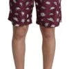 Dolce & Gabbana Maroon Hats Print Beachwear Shorts Men's Swimwear 2 Dolce & Gabbana Maroon Hats Print Beachwear Shorts Men's Swimwear -Lux Lair Store 1494868