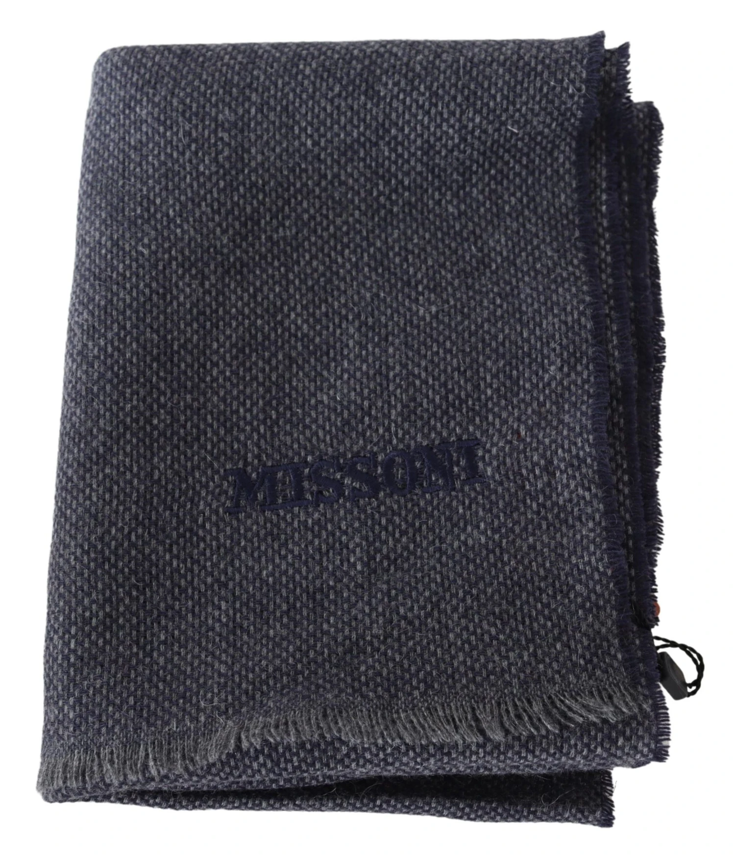 Missoni Elegant Black Wool Scarf With Logo Men's Embroidery 6 Missoni Elegant Black Wool Scarf With Logo Men's Embroidery - Image 4