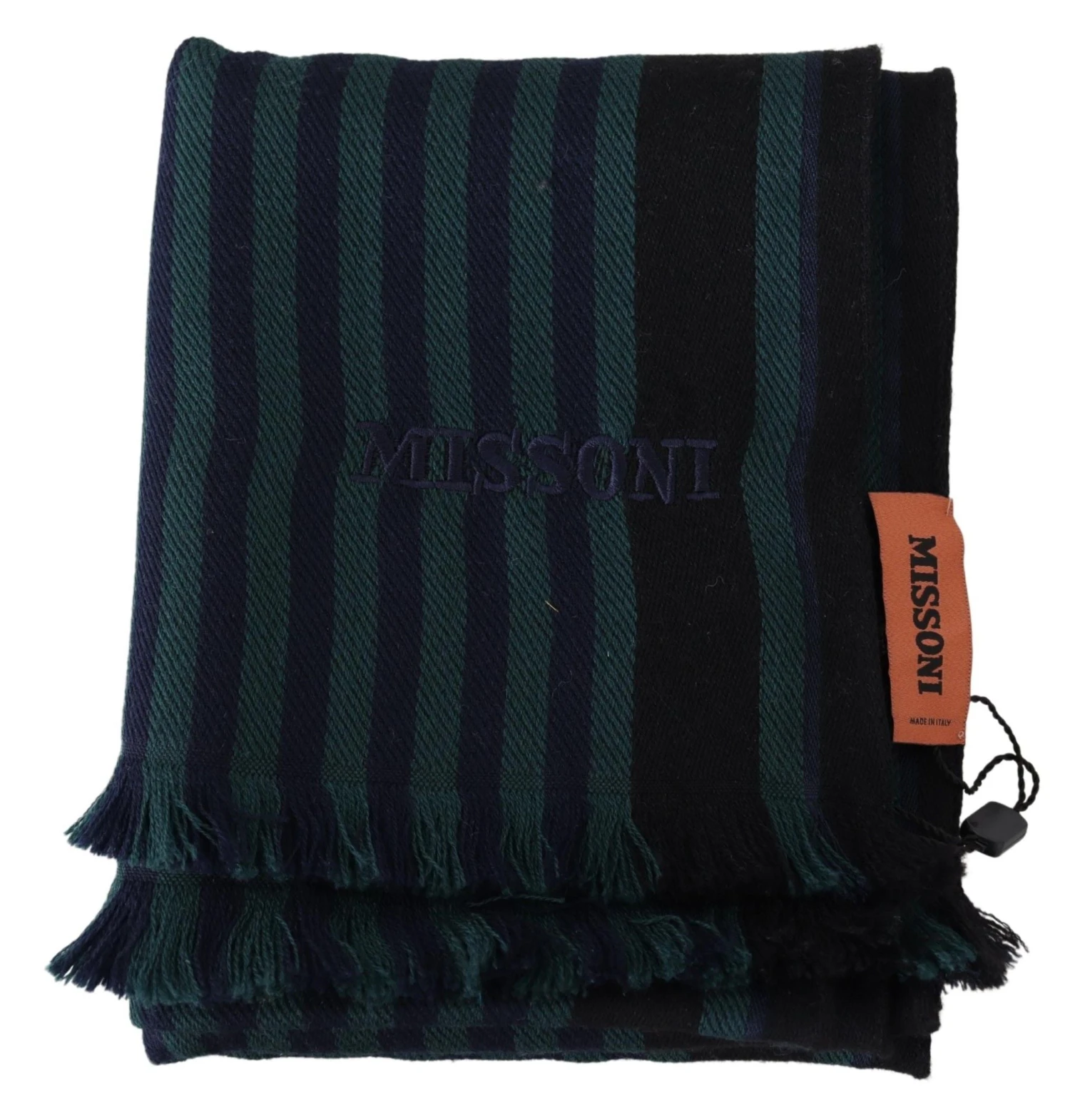Missoni Multicolor Striped Wool Unisex Neck Wrap Men's Shawl 6 Missoni Multicolor Striped Wool Unisex Neck Wrap Men's Shawl - Image 4