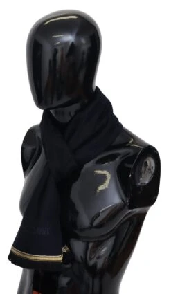 Missoni Black 100% Wool Unisex Neck Wrap Fringes Men's Scarf -Lux Lair Store 1498366