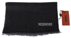 Missoni Black Striped Wool Unisex Neck Wrap Men's Scarf -Lux Lair Store 1498745