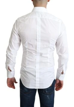 Dolce & Gabbana White Cotton Long Sleeves Men Formal Men's Shirt -Lux Lair Store 1513652
